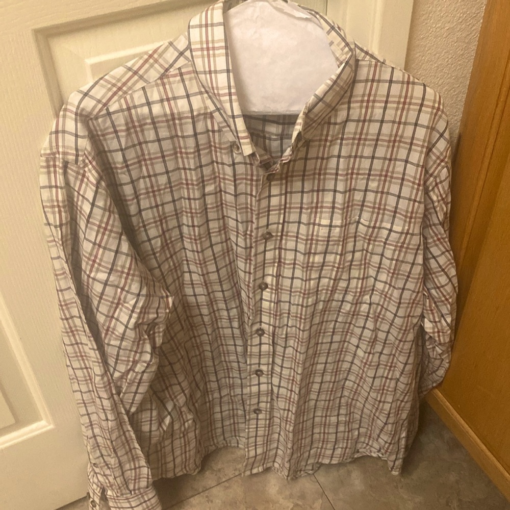 Arrow, Size large, white/brown plaid